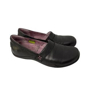 Ahnu Shoes Womens Size 10.5 Jackie Pro Clogs Black Leather Slip On Comfort